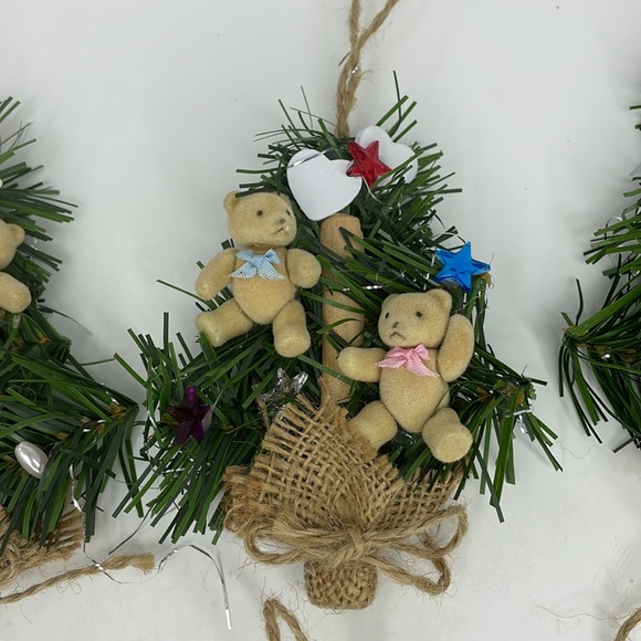 Vintage Handmade  Miniature Teddie Bears Christmas Ornaments - Lot of 6 - Picture 6 of 16